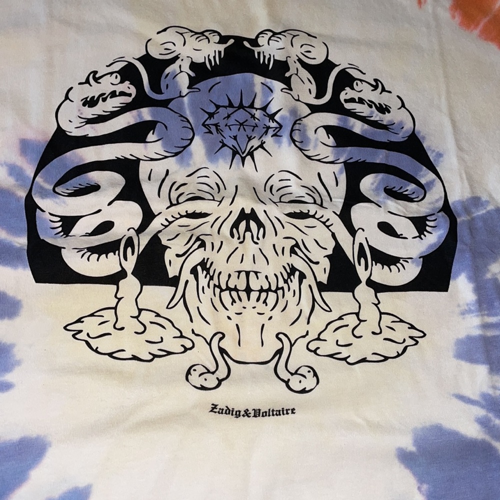 zadig and voltaire tie dye skull tee shirt - Picture 2 of 7